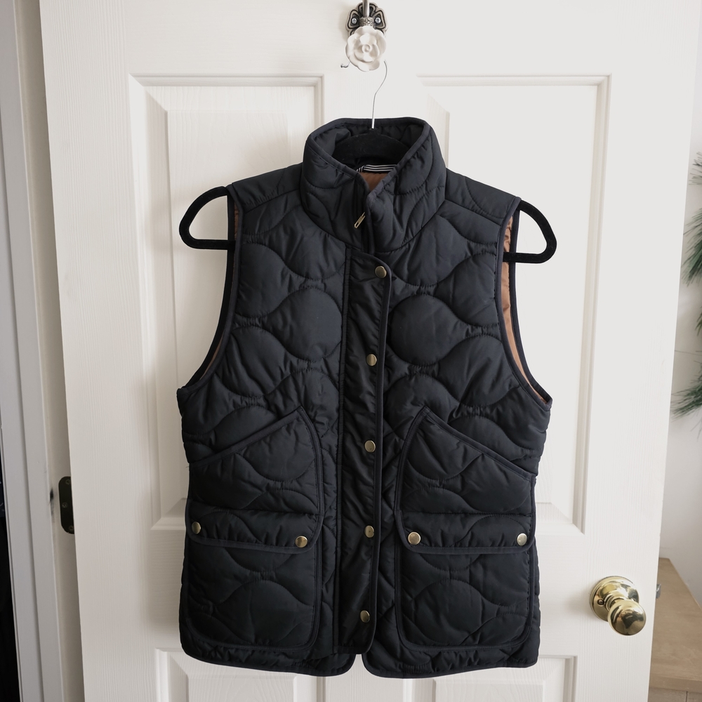 J. Crew Woman's Black Quilted Puffer Vest